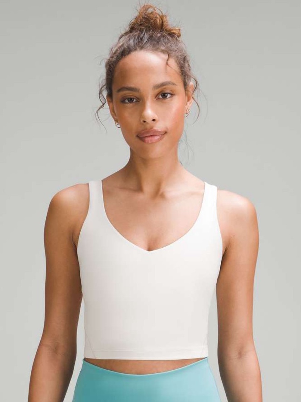Lululemon Align Tank 8 White Opal Ivory Nulu Yoga Crop Top Bra + Pads